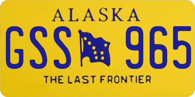 AK license plate GSS965