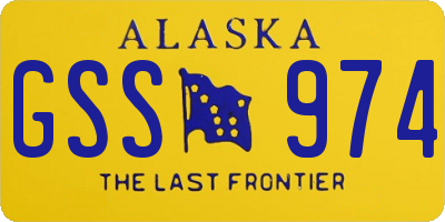 AK license plate GSS974