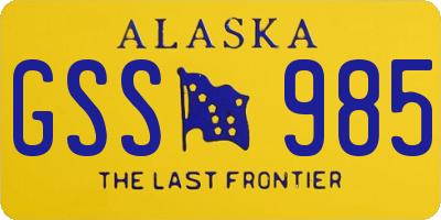 AK license plate GSS985