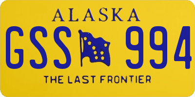 AK license plate GSS994