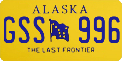 AK license plate GSS996