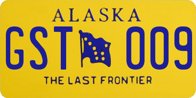 AK license plate GST009