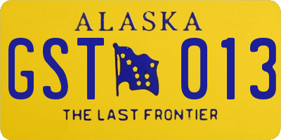AK license plate GST013