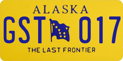 AK license plate GST017