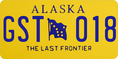 AK license plate GST018