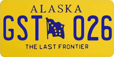 AK license plate GST026