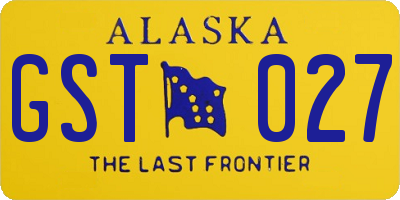 AK license plate GST027