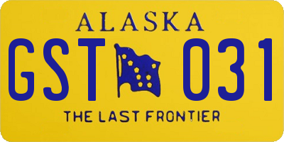 AK license plate GST031