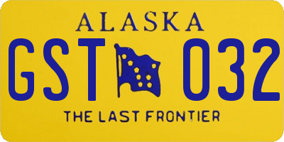 AK license plate GST032