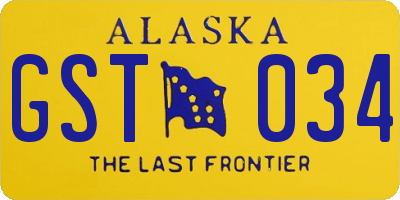 AK license plate GST034