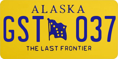 AK license plate GST037