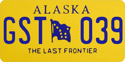 AK license plate GST039