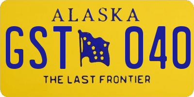 AK license plate GST040