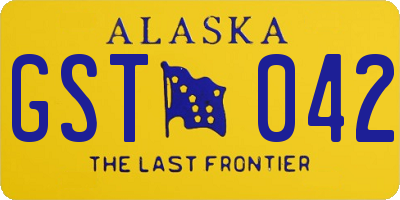 AK license plate GST042