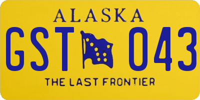 AK license plate GST043