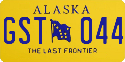 AK license plate GST044