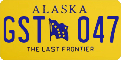 AK license plate GST047