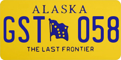 AK license plate GST058