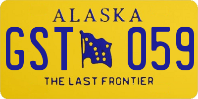 AK license plate GST059