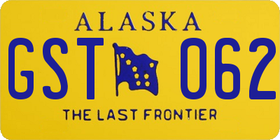 AK license plate GST062