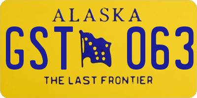AK license plate GST063