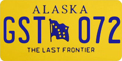 AK license plate GST072