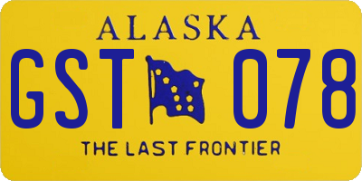 AK license plate GST078