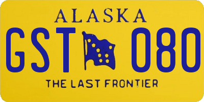 AK license plate GST080