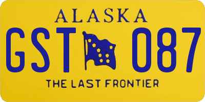 AK license plate GST087
