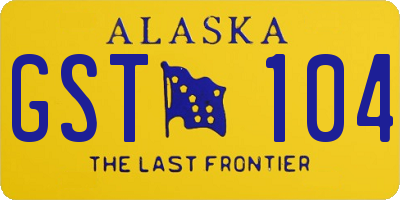 AK license plate GST104