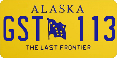 AK license plate GST113