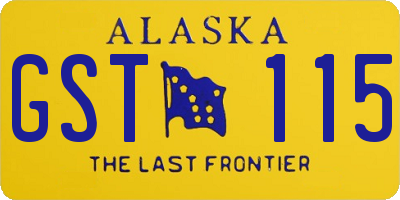 AK license plate GST115