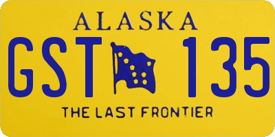 AK license plate GST135
