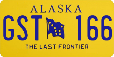 AK license plate GST166