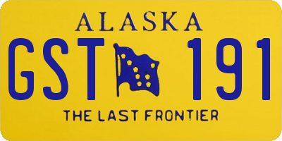 AK license plate GST191