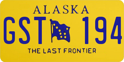 AK license plate GST194