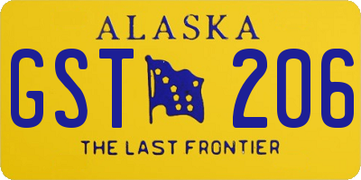 AK license plate GST206