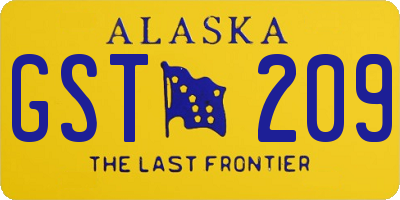 AK license plate GST209