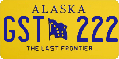 AK license plate GST222