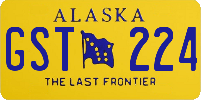 AK license plate GST224