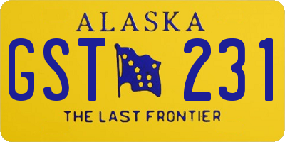 AK license plate GST231