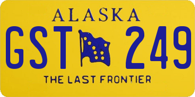 AK license plate GST249