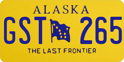 AK license plate GST265