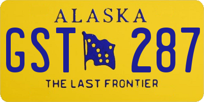 AK license plate GST287