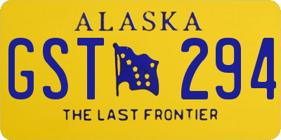 AK license plate GST294