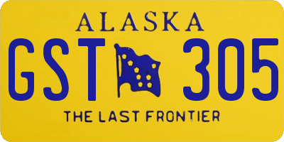 AK license plate GST305