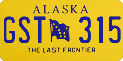 AK license plate GST315