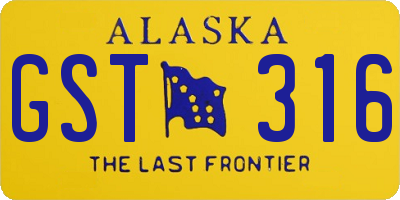 AK license plate GST316