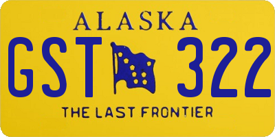 AK license plate GST322