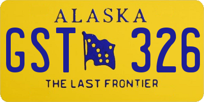 AK license plate GST326